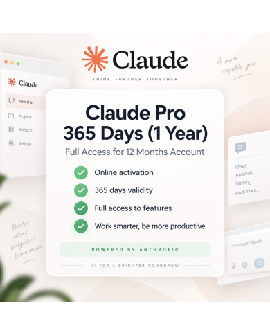 Claude AI Pro 365 dni ( Rok ) – Pełny Dostęp na 12 Miesięcy Konto
