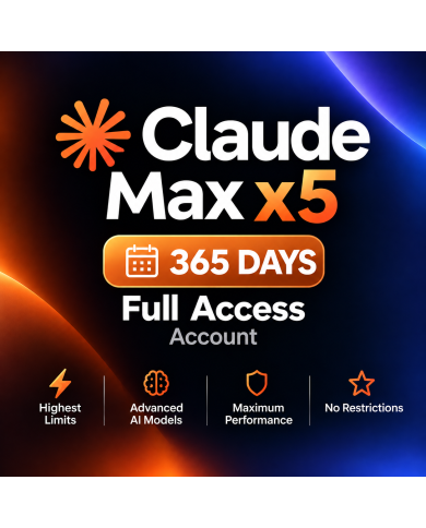 Claude Max X5 365 giorni (Anno) – Accesso completo per 12 mesi conto