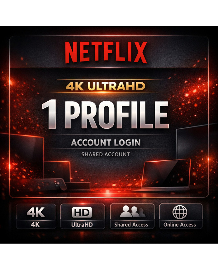 Netflix 4K UltraHD Shared Account 1 Profile